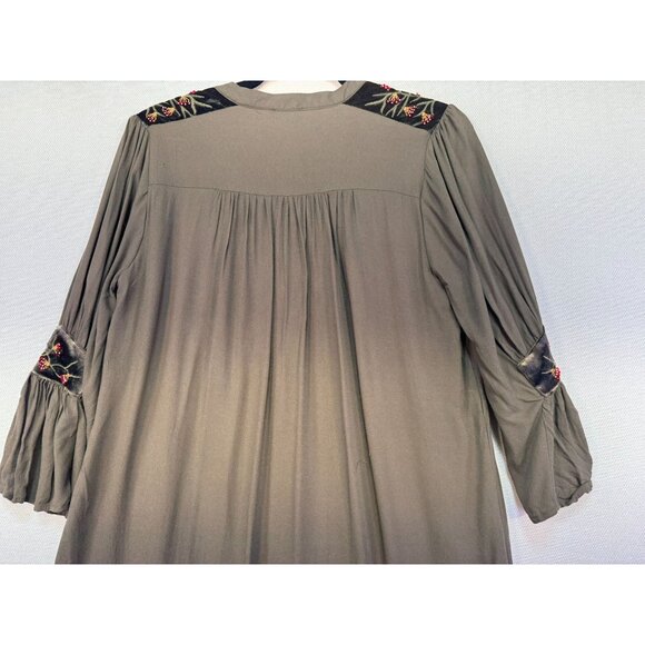 Carolina Belle Womens Embroidered Tunic Dress Size 8 Olive Green - Picture 9 of 11